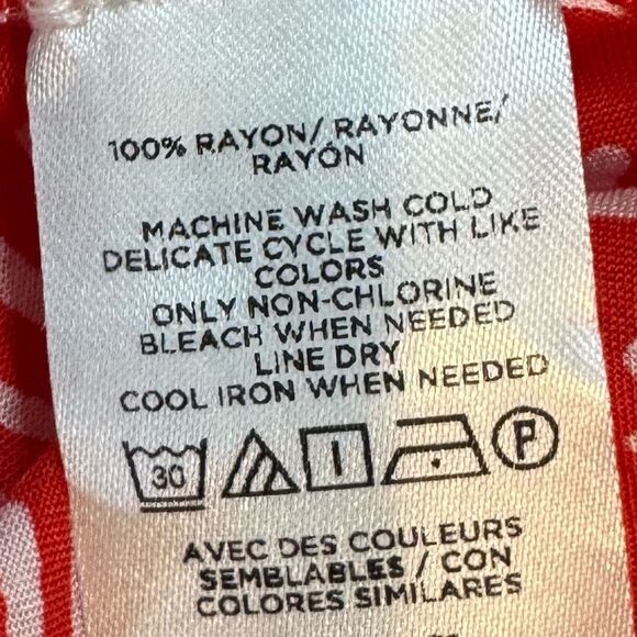 LOFT Red White Firework Print Long Open Duster Kimono Coverup. Size XS/S - Picture 8 of 11